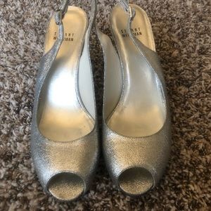 Stuart Weitzman silver slingbacks size 8